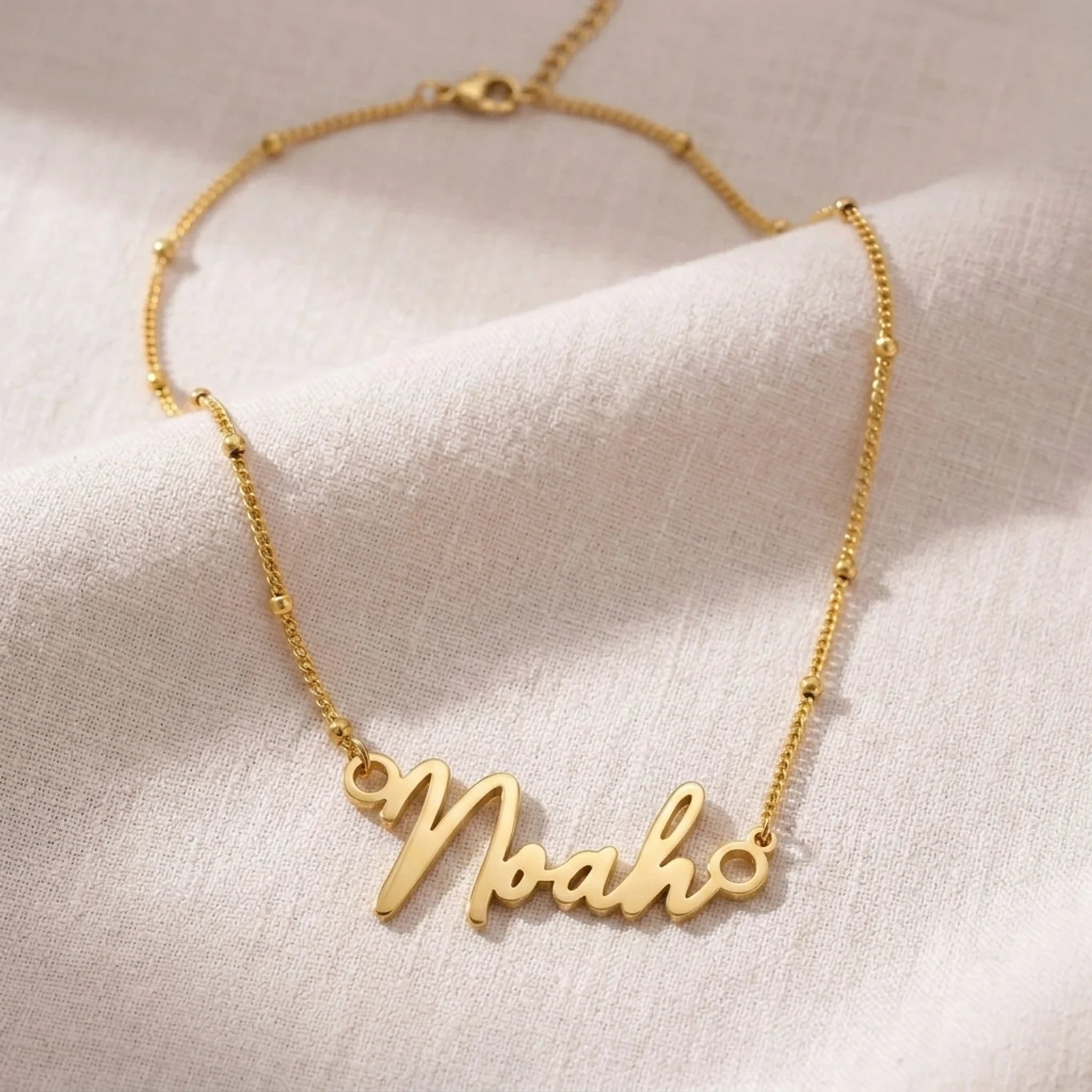 Noah Name Necklace | 18ct Gold, Silver & Vermeil | Ready to Ship