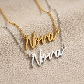 Nova Name Necklace | 18ct Gold, Silver & Vermeil | Ready to Ship