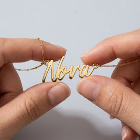 Nova Name Necklace | 18ct Gold, Silver & Vermeil | Ready to Ship