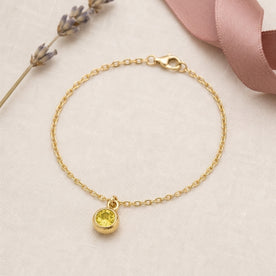 November Birthstone Bracelet | Topaz, Gold & Silver