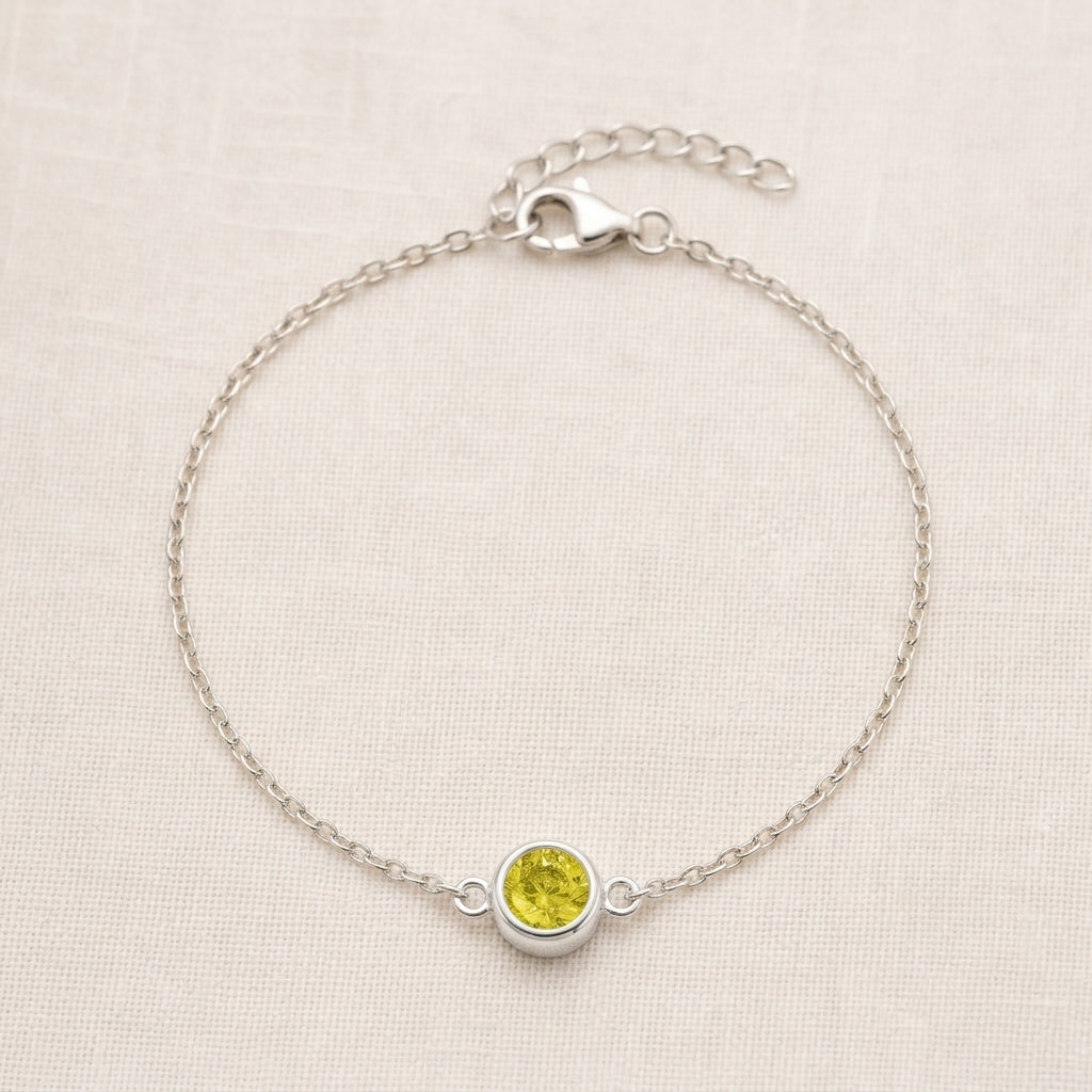 November Birthstone Bracelet | Topaz, Gold & Silver