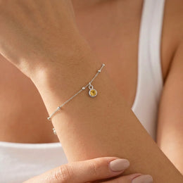 November Birthstone Bracelet | Topaz, Gold & Silver