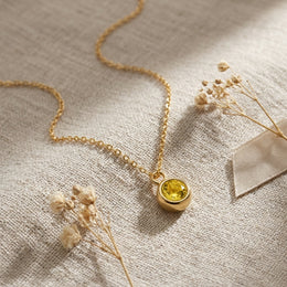 November Birthstone Necklace | Topaz, Gold & Silver