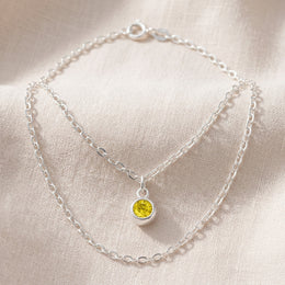 November Birthstone Necklace | Topaz, Gold & Silver