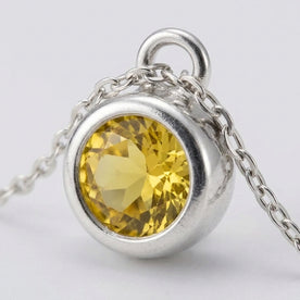 November Birthstone Necklace | Topaz, Gold & Silver