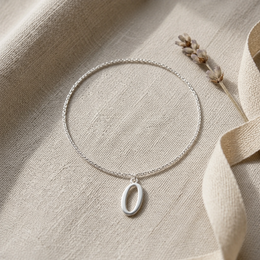 O Bracelet | Initial & Letter O Charm, Gold & Silver
