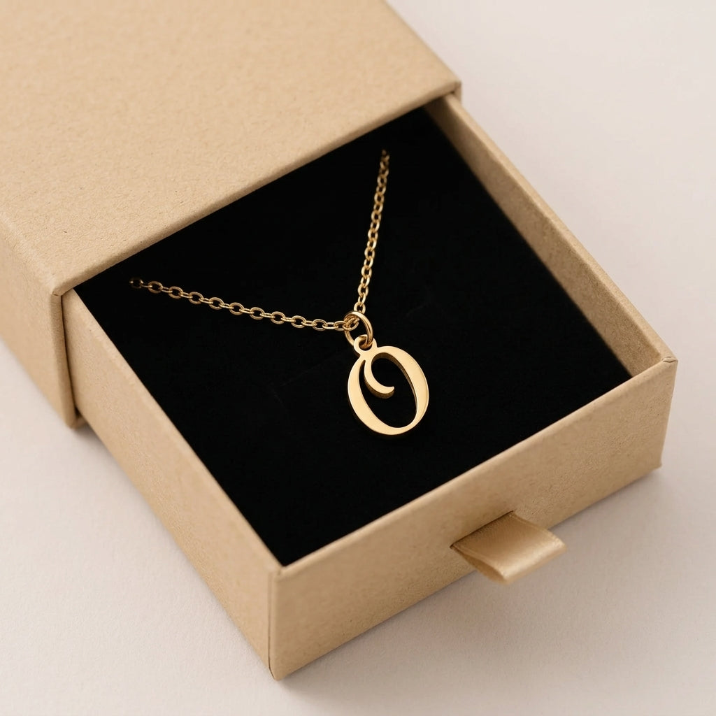 O Necklace | Initial & Letter O Pendant, Gold & Silver
