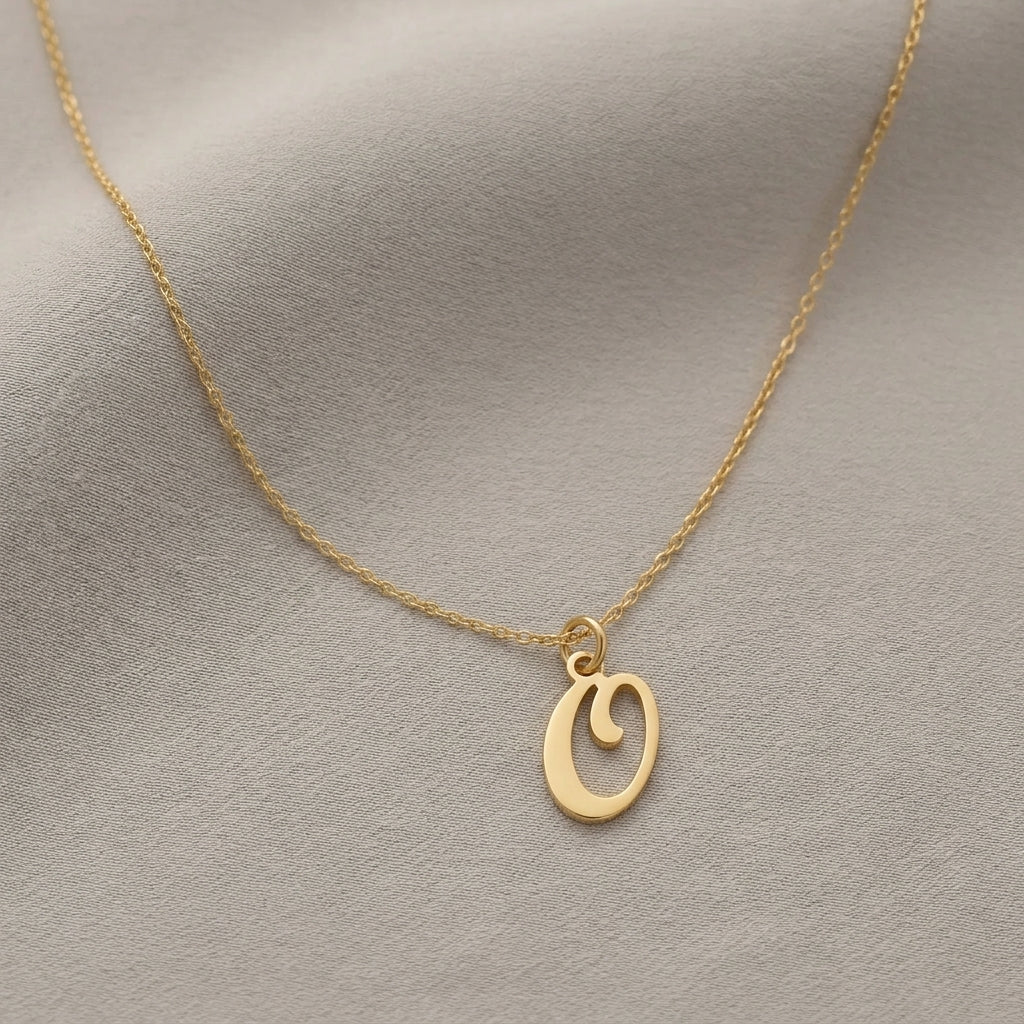 O Necklace | Initial & Letter O Pendant, Gold & Silver