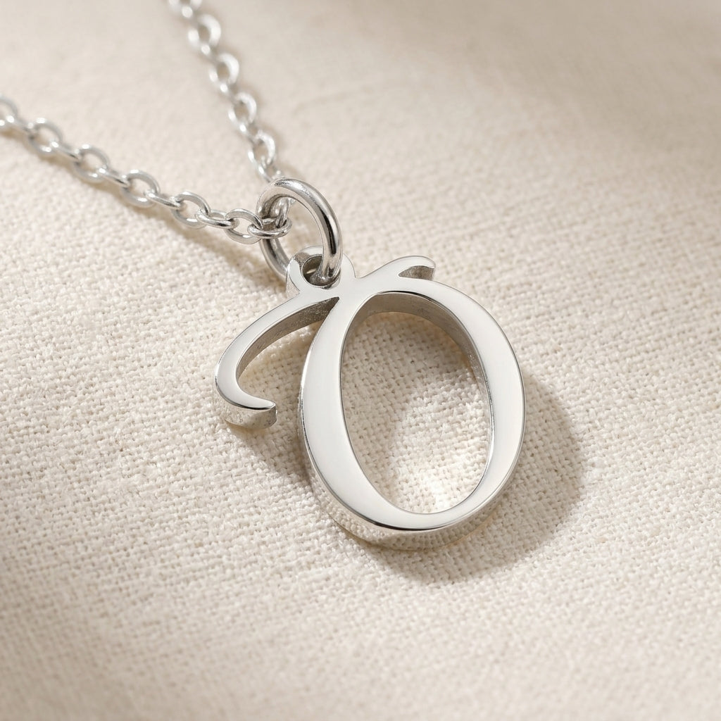O Necklace | Initial & Letter O Pendant, Gold & Silver