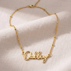 Oakley Name Necklace | 18ct Gold, Silver & Vermeil | Ready to Ship