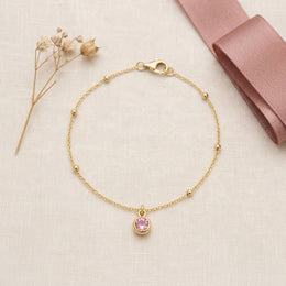 October Birthstone Bracelet | Rose, Gold & Silver
