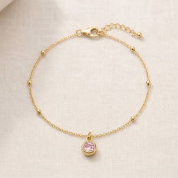 October Birthstone Bracelet | Rose, Gold & Silver