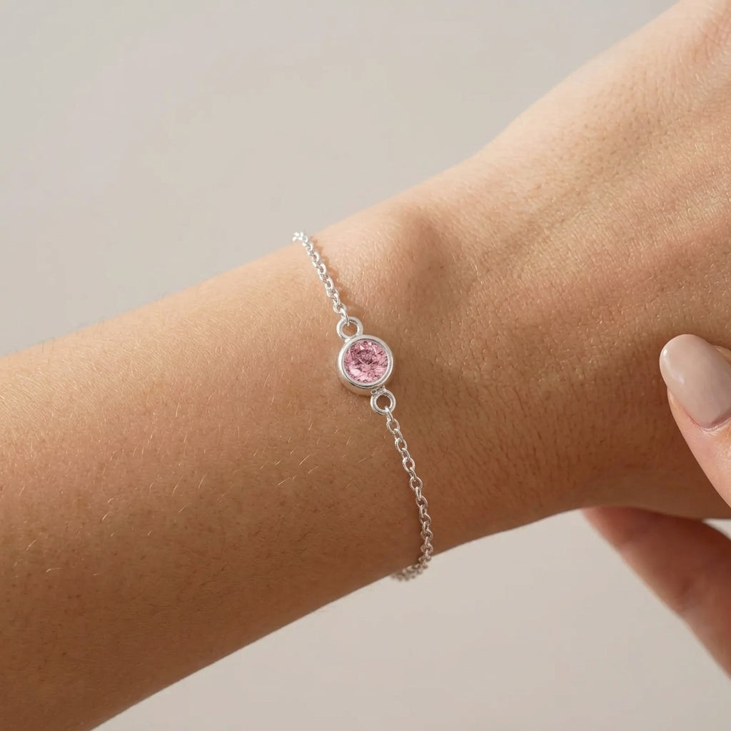 October Birthstone Bracelet | Rose, Gold & Silver