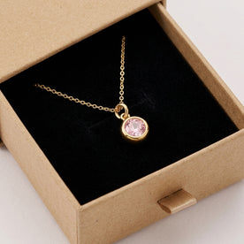 October Birthstone Necklace | Rose, Gold & Silver