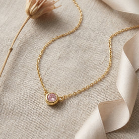 October Birthstone Necklace | Rose, Gold & Silver