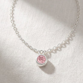 October Birthstone Necklace | Rose, Gold & Silver