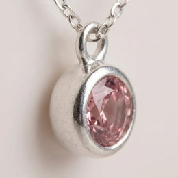 October Birthstone Necklace | Rose, Gold & Silver