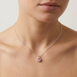 October Birthstone Necklace | Rose, Gold & Silver