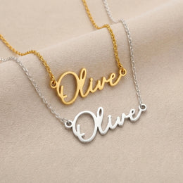 Olive Name Necklace | 18ct Gold, Silver & Vermeil | Ready to Ship