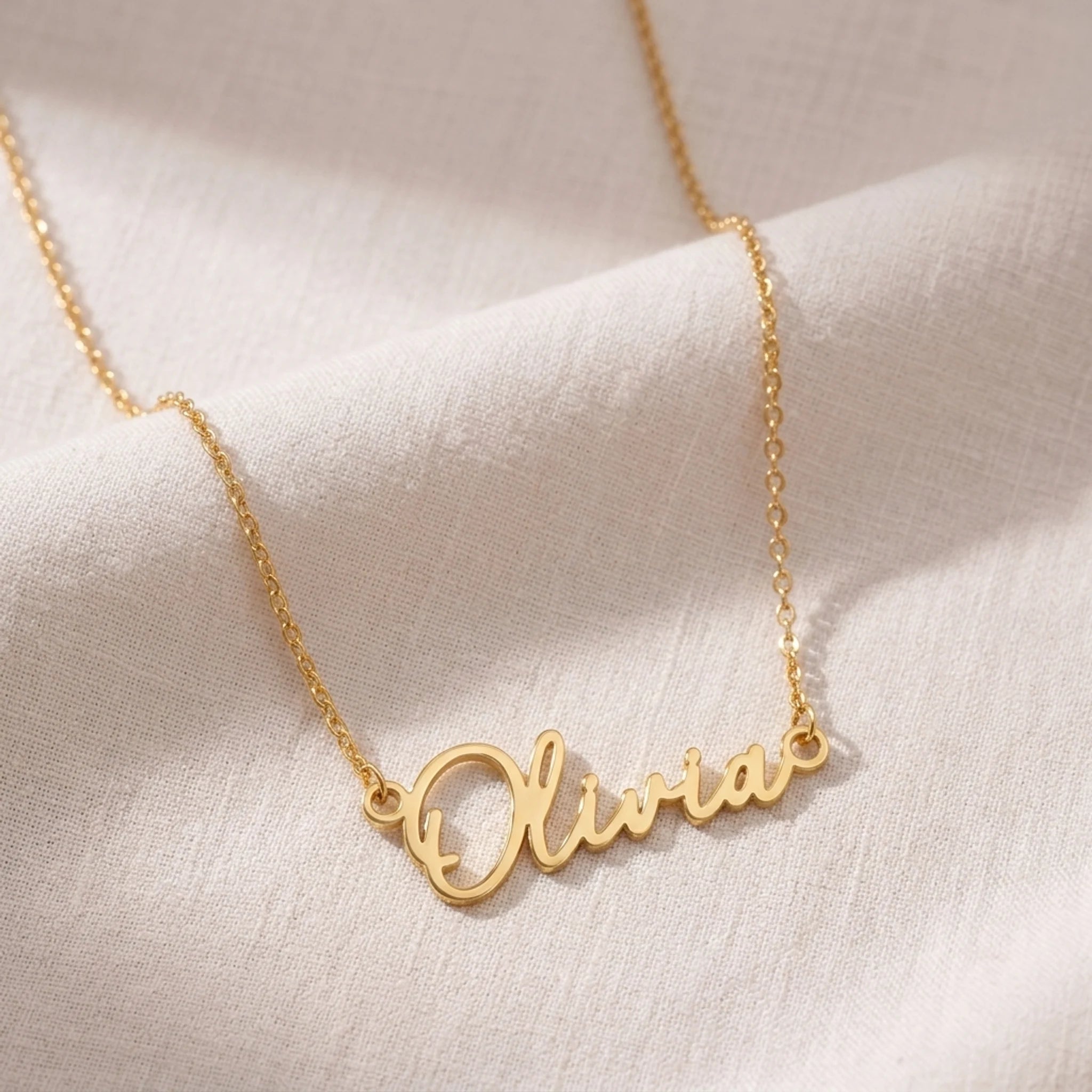 Olivia Name Necklace | 18ct Gold, Silver & Vermeil | Ready to Ship