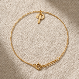 P Bracelet | Initial & Letter P Charm, Gold & Silver