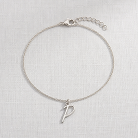 P Bracelet | Initial & Letter P Charm, Gold & Silver