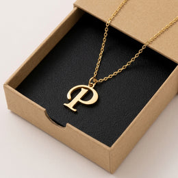 P Necklace | Initial & Letter P Pendant, Gold & Silver