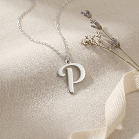 P Necklace | Initial & Letter P Pendant, Gold & Silver