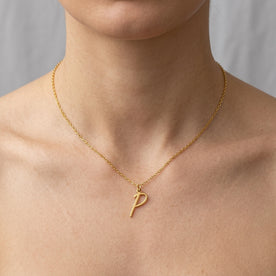 P Necklace | Initial & Letter P Pendant, Gold & Silver