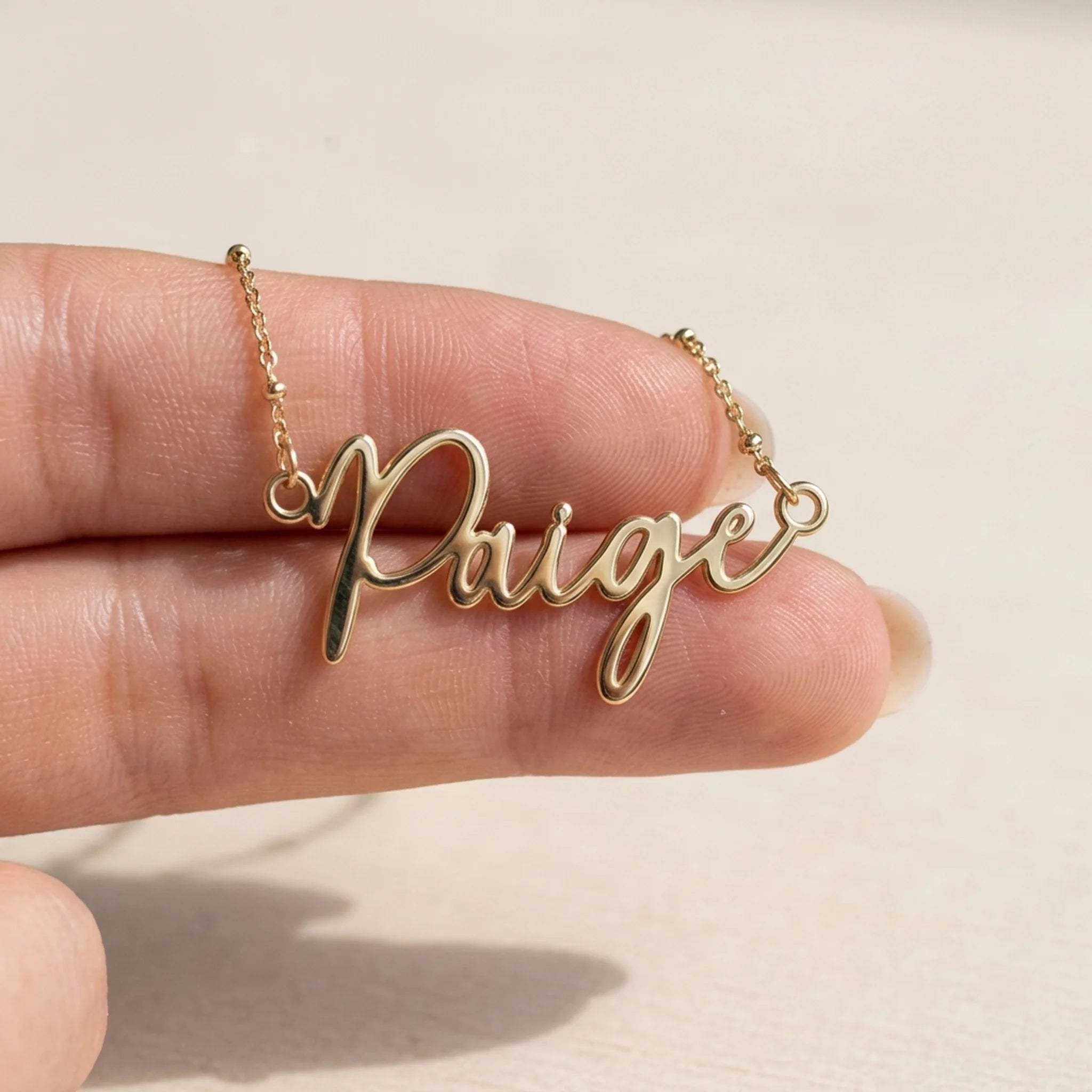 Paige Name Necklace | 18ct Gold, Silver & Vermeil | Ready to Ship