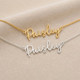 Paisley Name Necklace | 18ct Gold, Silver & Vermeil | Ready to Ship