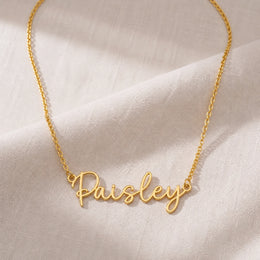 Paisley Name Necklace | 18ct Gold, Silver & Vermeil | Ready to Ship