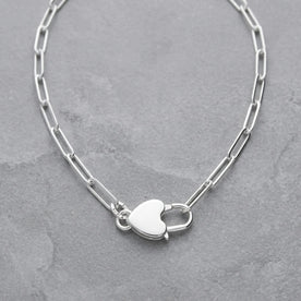 Paperclip Chain with Heart Padlock