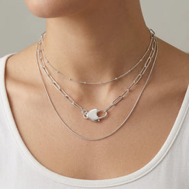 Paperclip Chain with Heart Padlock