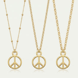 Peace Charm Necklace & Bracelet