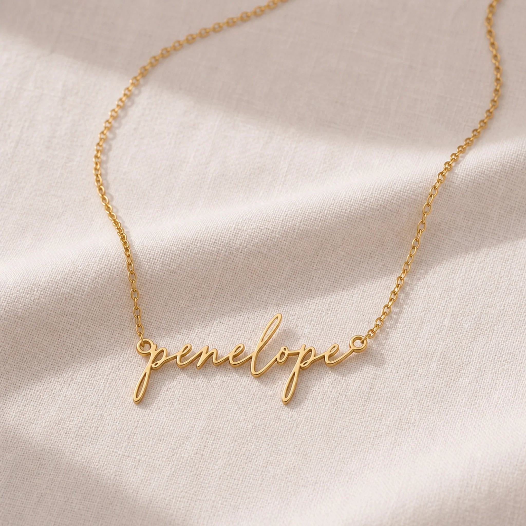 Penelope Name Necklace | 18ct Gold, Silver & Vermeil | Ready to Ship