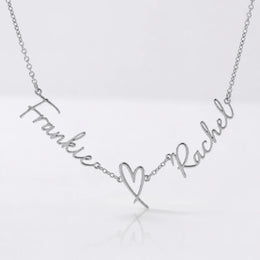 Personalised Double Name Heart Necklace | HBD Jewellery