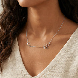 Personalised Double Name Necklace | Two Name Necklace | HBD