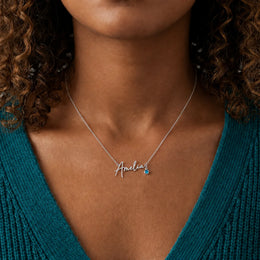 Personalised Name & Birthstone Necklace | HBD Jewellery