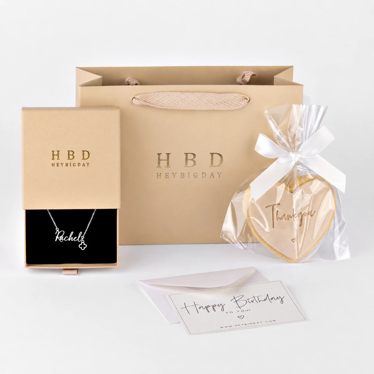 Personalised Name Necklace Gift Set with Cookie & Card