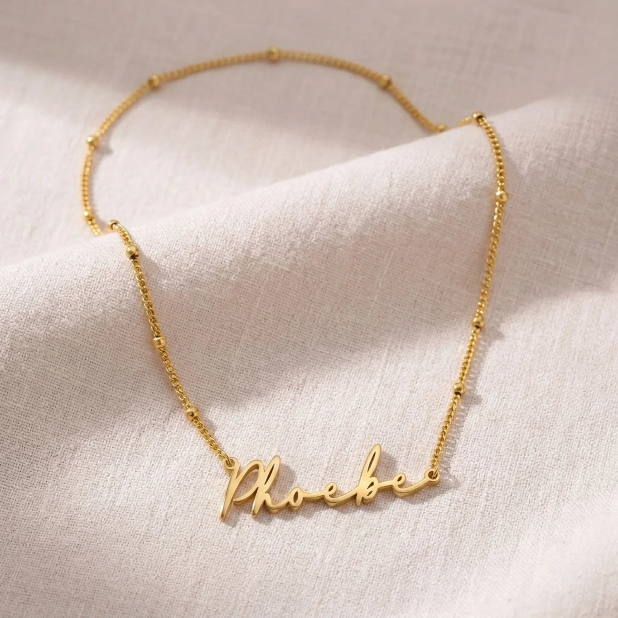 Phoebe Name Necklace | 18ct Gold, Silver & Vermeil | Ready to Ship