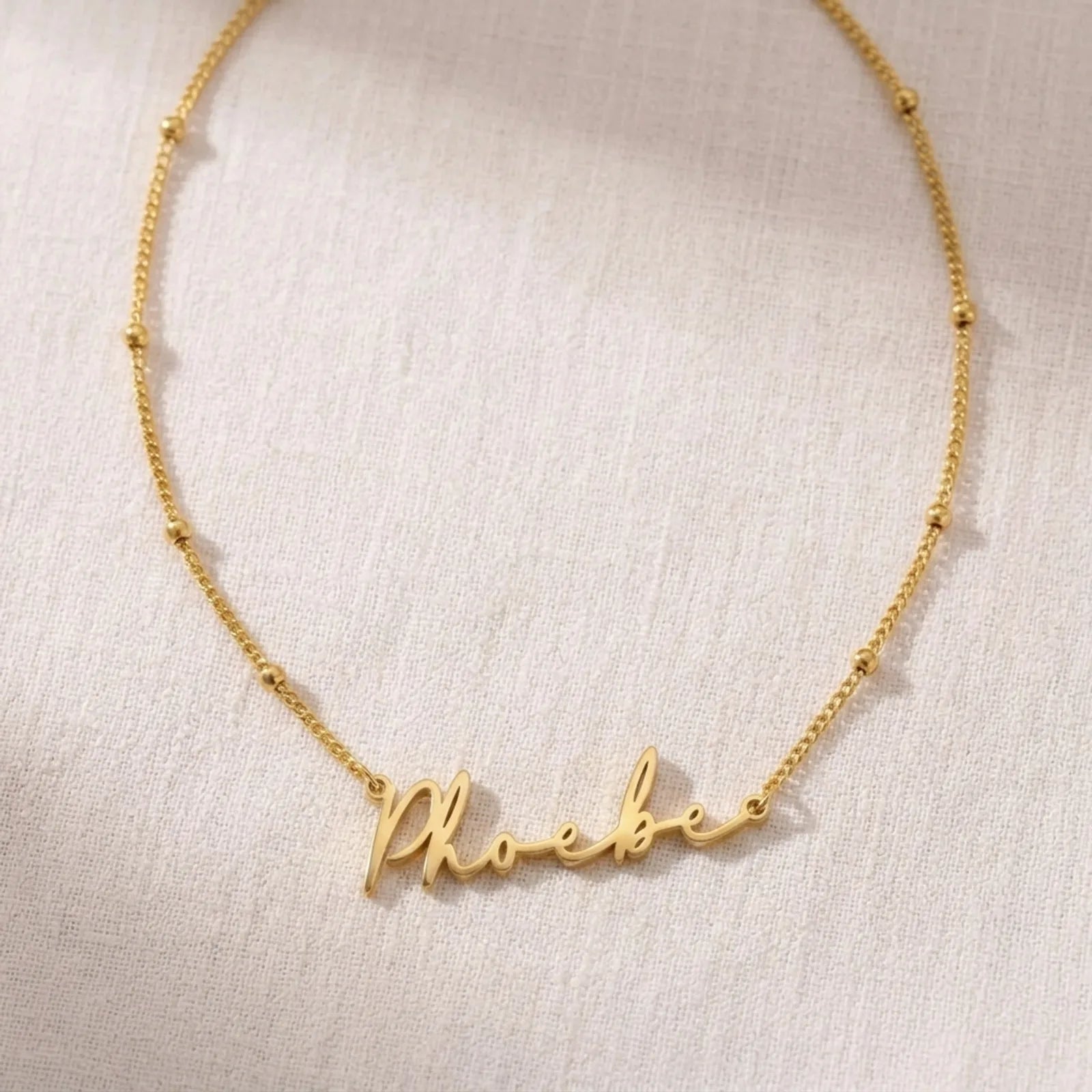 Phoebe Name Necklace | 18ct Gold, Silver & Vermeil | Ready to Ship