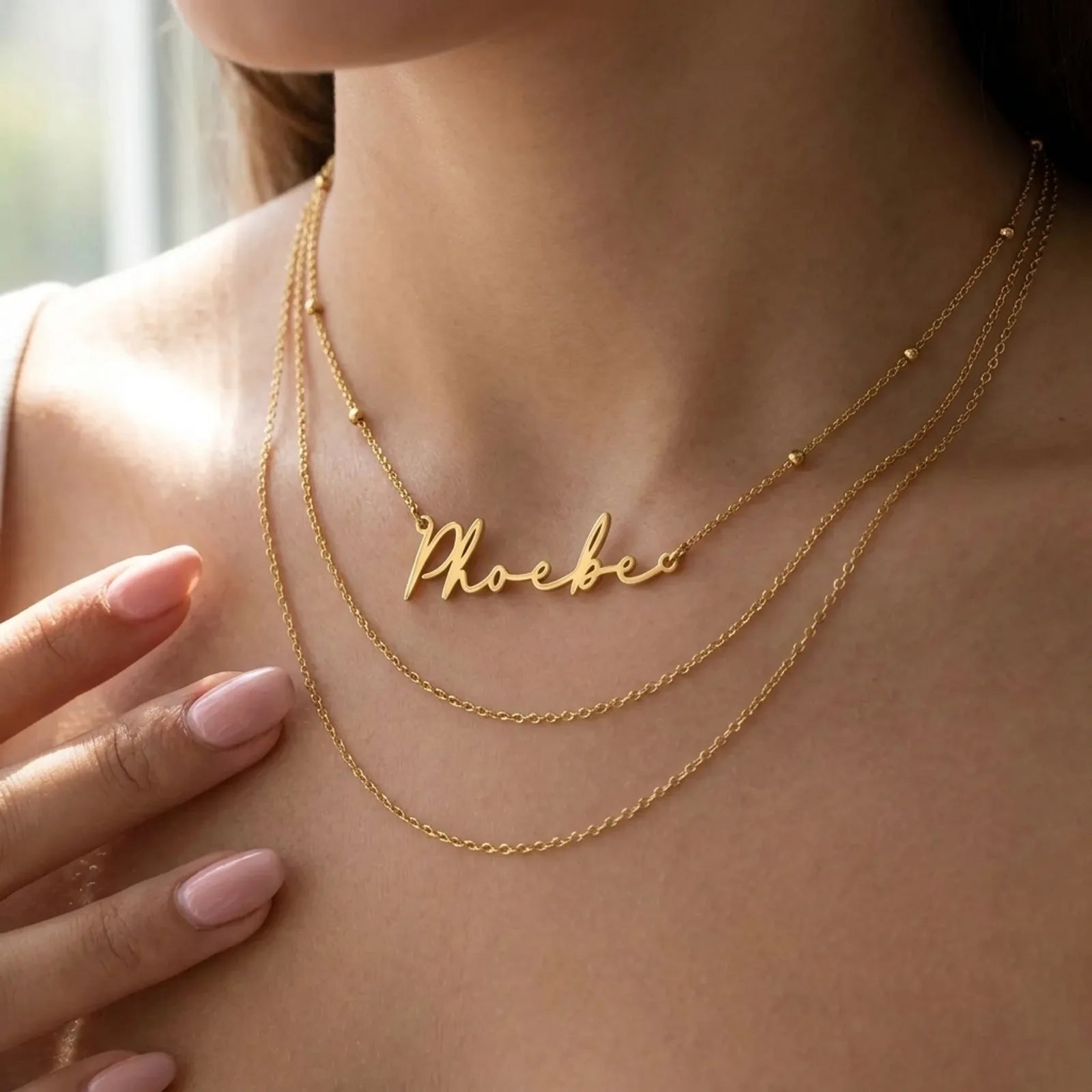 Phoebe Name Necklace | 18ct Gold, Silver & Vermeil | Ready to Ship