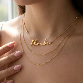 Phoebe Name Necklace | 18ct Gold, Silver & Vermeil | Ready to Ship