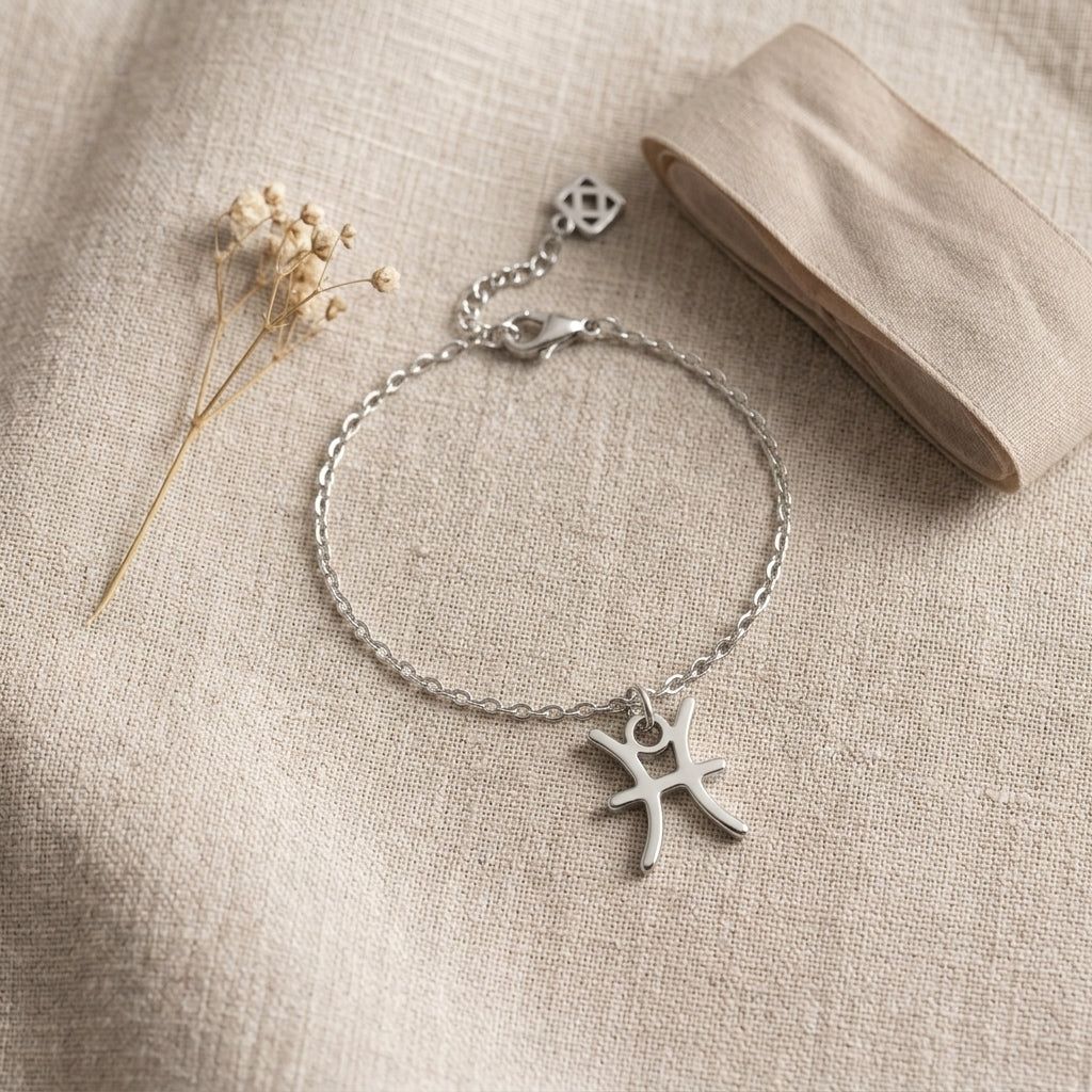 Pisces Zodiac Bracelet | Star Sign Charm, Gold & Silver