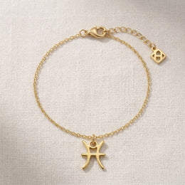 Pisces Zodiac Bracelet | Star Sign Charm, Gold & Silver