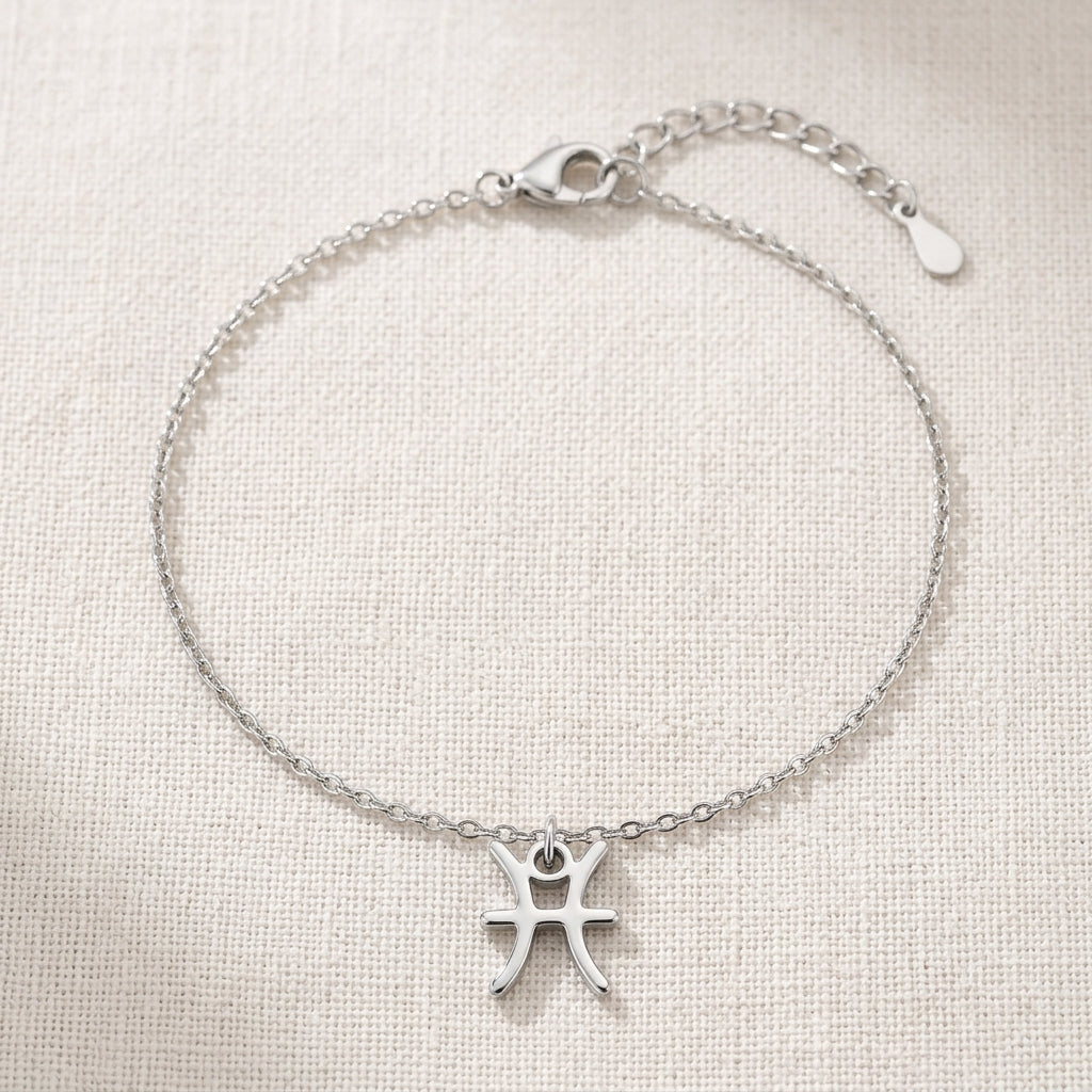 Pisces Zodiac Bracelet | Star Sign Charm, Gold & Silver