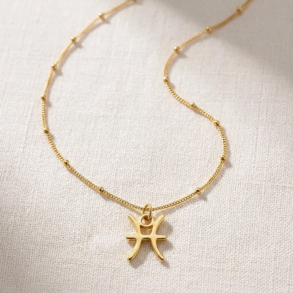 Pisces Zodiac Necklace | Star Sign Pendant, Gold & Silver
