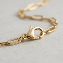 Plain Flat Belcher Necklace in 18ct Gold or Sterling Silver