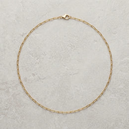 Plain Flat Belcher Necklace in 18ct Gold or Sterling Silver
